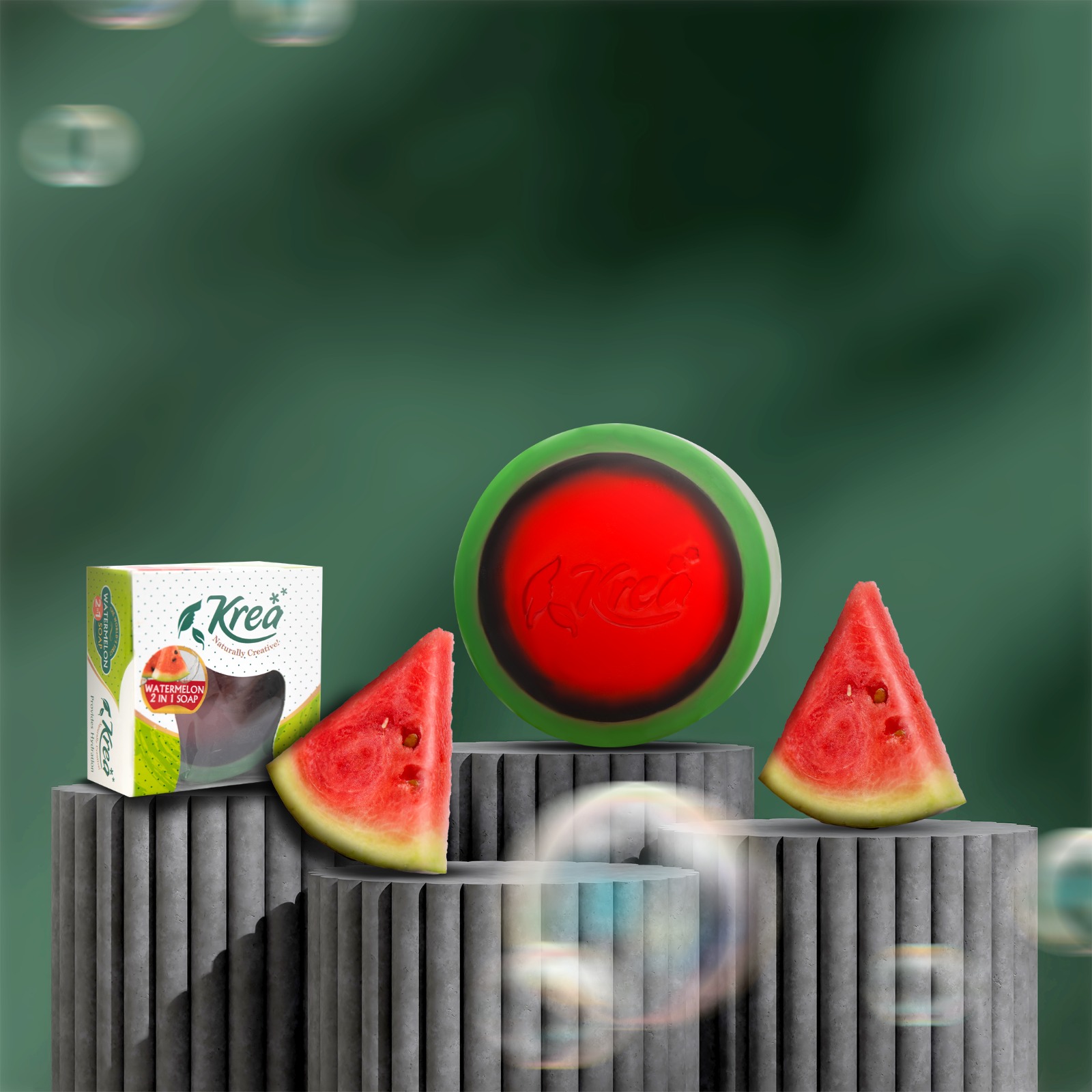 Krea Watermelon 2in1 Soap (Pack of 3 x 100gm) - Krea Beauty